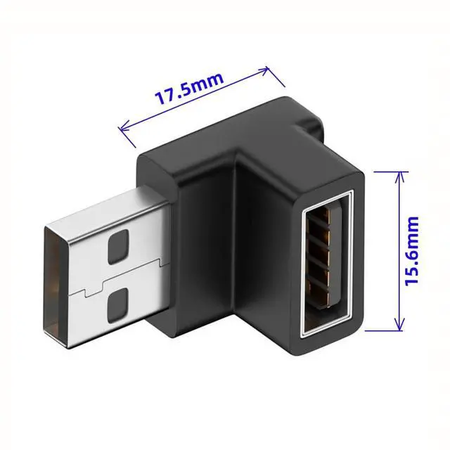 Alt view image 4 of 6 - USB 3.0 Adapter,USB 3.0 Type-A Male to Female 90 Degree Down Angled Connector Adapter