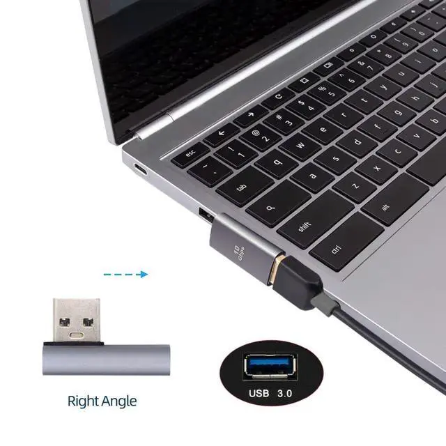 Alt view image 5 of 6 - USB 3.0 Type A Male to Female Extension Power Data Video Adapter 90 Degree Right Angled 10Gbps