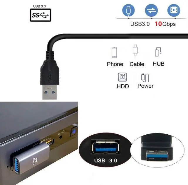 Alt view image 2 of 7 - 2 Pack USB 3.0/3.1 Adapter USB 3.0/3.1 Type A Male to Female 90 Degree Angled Gender Changer Adapter