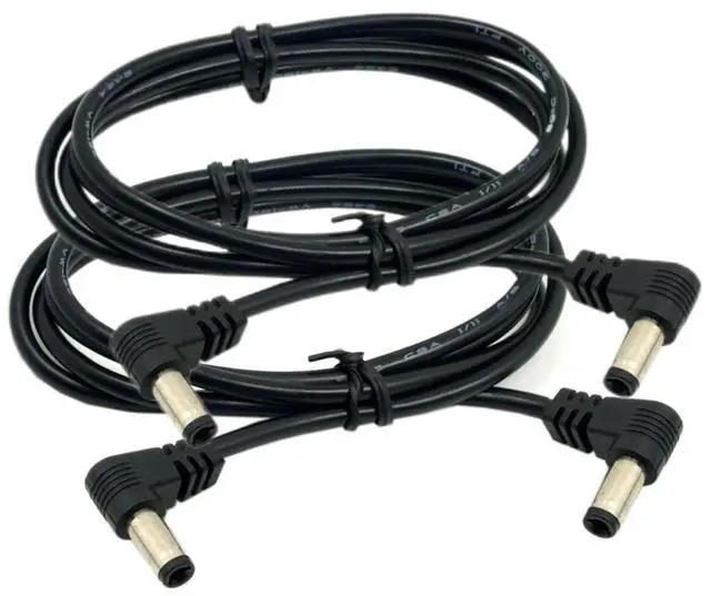 Main image of 2 Pack DC 12V 2A 5.5x2.1/2.5mm Male to 5.5x2.1/2.5mm Male Power Plug Barrel Connector Charge Cable 24AWG 0.6M