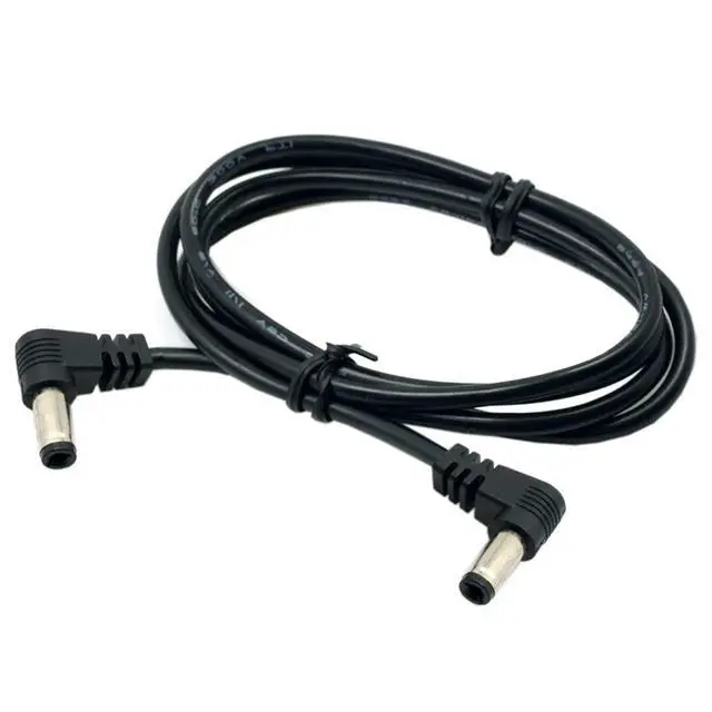 Alt view image 3 of 7 - DC Power 5.5 x 2.1mm / 2.5mm Male to 5.5 2.1/2.5mm Male Plug Cable Right Angled 90 Degree 24AWG 60cm