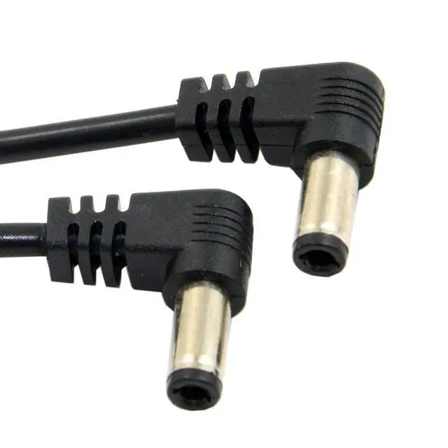 Alt view image 2 of 7 - DC Power 5.5 x 2.1mm / 2.5mm Male to 5.5 2.1/2.5mm Male Plug Cable Right Angled 90 Degree 24AWG 60cm