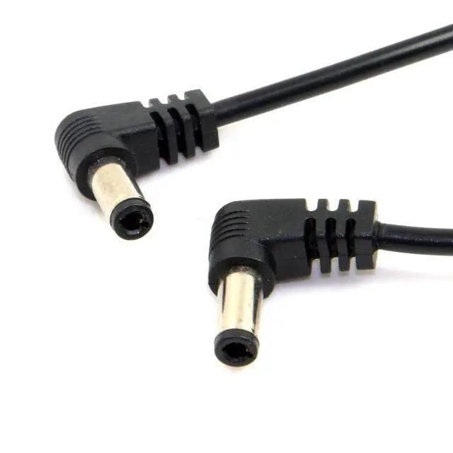 Alt view image 6 of 7 - DC Power 5.5 x 2.1mm / 2.5mm Male to 5.5 2.1/2.5mm Male Plug Cable Right Angled 90 Degree 24AWG 60cm