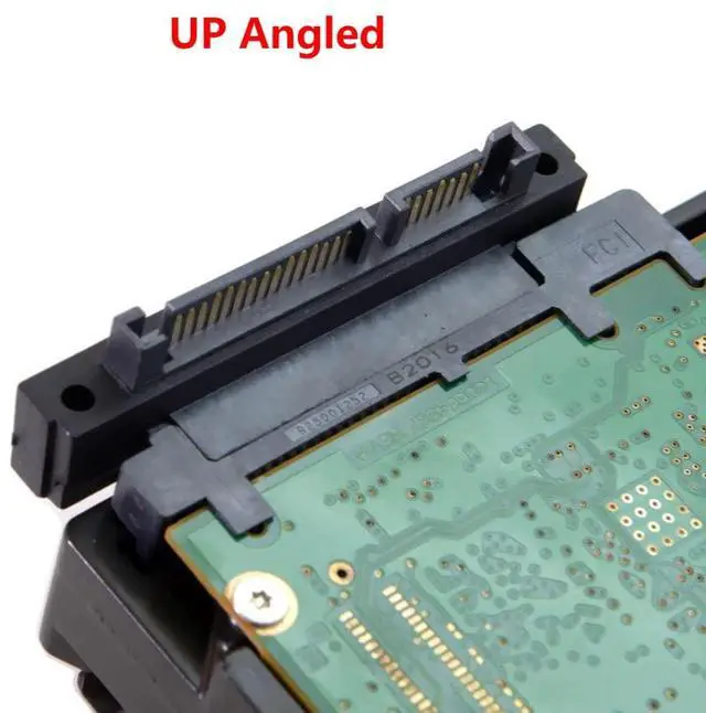Alt view image 5 of 7 - 2 Pack SATA Male to SATA Female 90 Degree Angled Gender Changer Connector Adapter for 2.5/3.5" Hard Disk Drive
