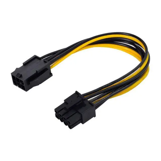 Alt view image 4 of 6 - PCI-E PCI Express 6Pin to 8Pin Video Card Extension Power Cable for Graphics Adapter