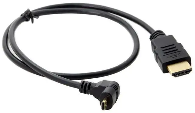 Alt view image 5 of 6 - CY HDMI Male to Micro HDMI Male Down Angled 90 Degree HDTV Cable for Cell Phone & Tablet & Camera 50cm