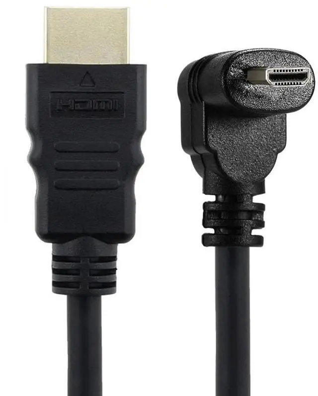Main image of CY HDMI Male to Micro HDMI Male Down Angled 90 Degree HDTV Cable for Cell Phone & Tablet & Camera 50cm