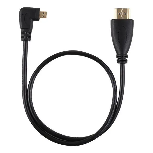 Alt view image 2 of 6 - CY Right Angled 90 Degree Micro HDMI to HDMI Male HDTV Cable 150cm for Cell Phone & Tablet