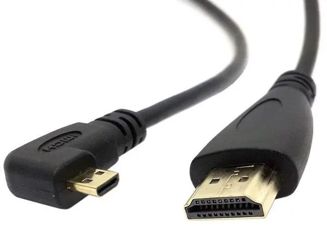 Main image of CY HDMI Male to Micro HDMI Male Left Angled 90 Degree HDTV Cable for Cell Phone & Tablet & Camera