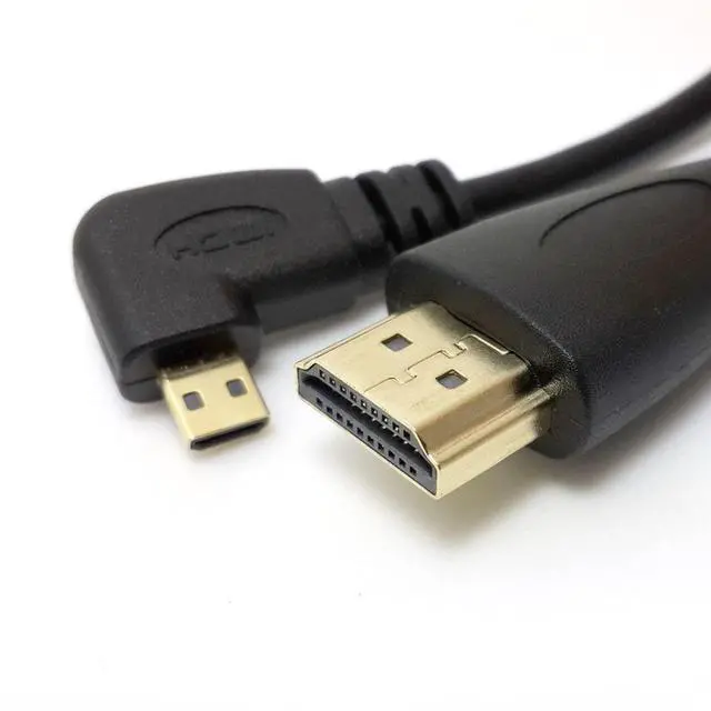 Alt view image 3 of 7 - CY HDMI Male to Micro HDMI Male Left Angled 90 Degree HDTV Cable for Cell Phone & Tablet & Camera