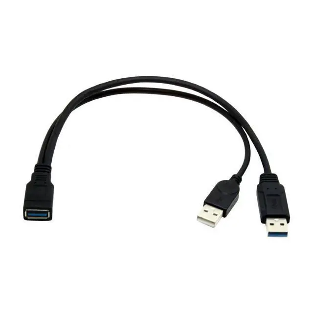 Alt view image 7 of 7 - USB 3.0 Splitter Y Cable USB 1 Female to 2 Male Extra Power Data Extension Cable for 2.5" Mobile Hard Disk