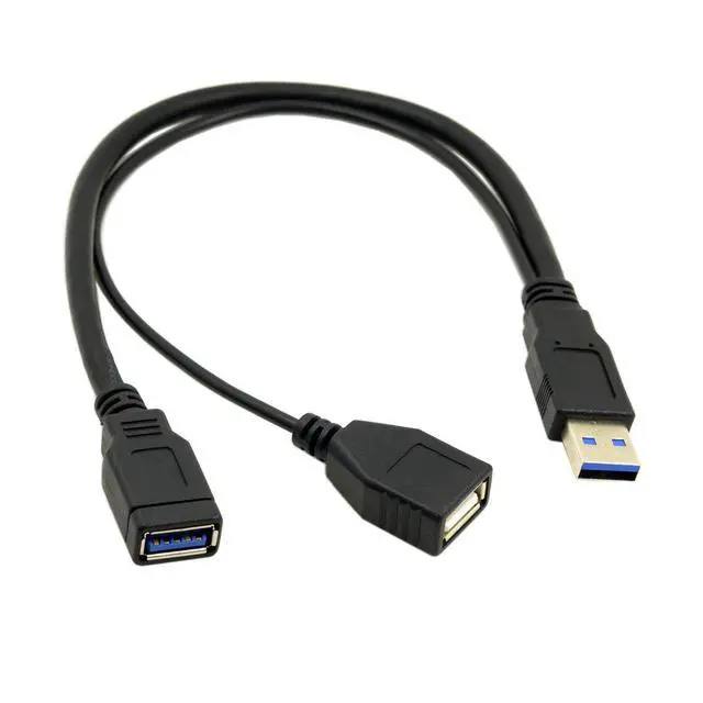 Alt view image 3 of 7 - USB 3.0 Splitter Y Cable USB 1 Male to 2 Female Extra Power Data Extension Cable for 2.5" Mobile Hard Disk