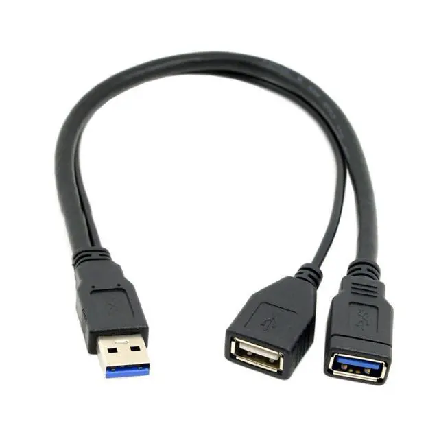 Alt view image 7 of 7 - USB 3.0 Splitter Y Cable USB 1 Male to 2 Female Extra Power Data Extension Cable for 2.5" Mobile Hard Disk