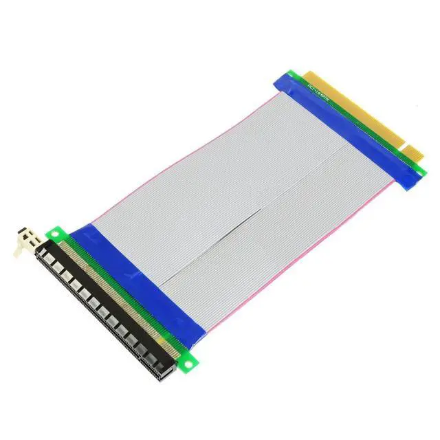 Alt view image 3 of 6 - PCI-E Express 16X to 16x Male to Female Riser Extender Card Ribbon Cable 20cm