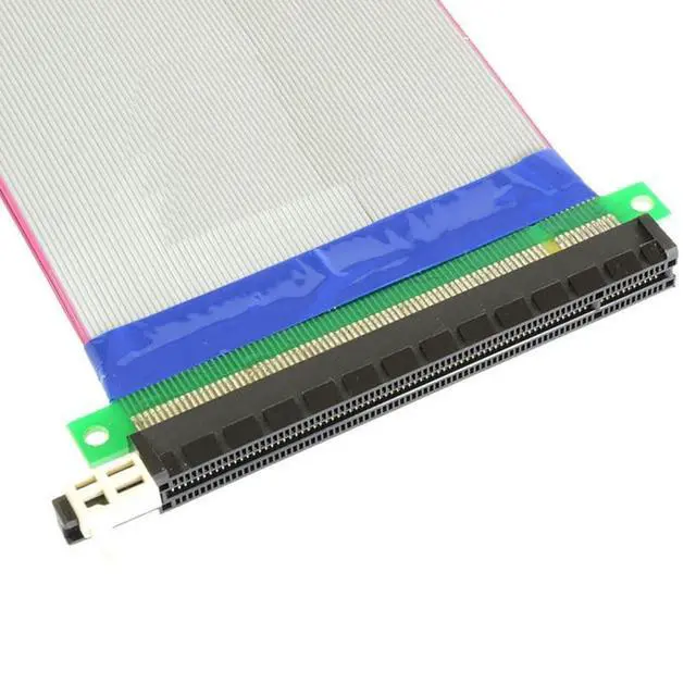 Alt view image 5 of 6 - PCI-E Express 16X to 16x Male to Female Riser Extender Card Ribbon Cable 20cm