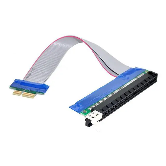 Alt view image 4 of 7 - CY PCI-E Express 1x to 16x Extension Flex Cable Extender Converter Riser Card Adapter 20cm