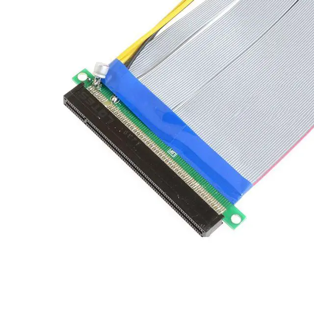 Alt view image 3 of 7 - PCI-E Express 16X to 16x Riser Extender Card with Molex IDE Power & Ribbon Cable 20cm