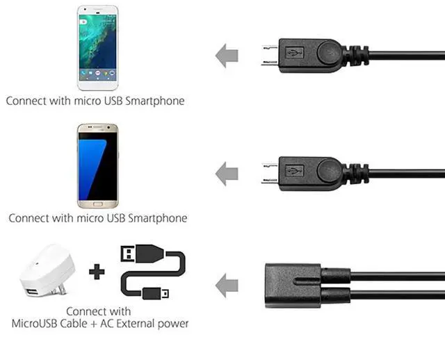 Alt view image 2 of 7 - Micro USB 1 to 2 Y Splitter Cable,Micro USB 1 to 2 Charging Extension Cable Supports Charging Two Devices at the Same Time