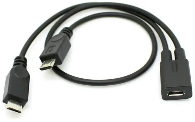 Alt view image 6 of 7 - Micro USB 1 to 2 Y Splitter Cable,Micro USB 1 to 2 Charging Extension Cable Supports Charging Two Devices at the Same Time