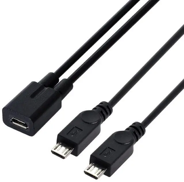 Alt view image 7 of 7 - Micro USB 1 to 2 Y Splitter Cable,Micro USB 1 to 2 Charging Extension Cable Supports Charging Two Devices at the Same Time