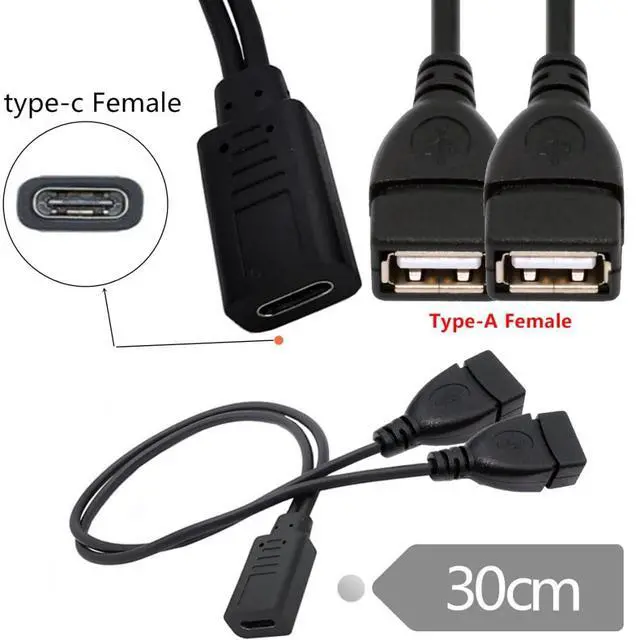 Alt view image 4 of 7 - USB C Splitter Multi Charging Cable,USB C 1 to 2 USB Charge Extension Cable Supports Charging Two Devices at The Same Time 0.98FT/0.3M