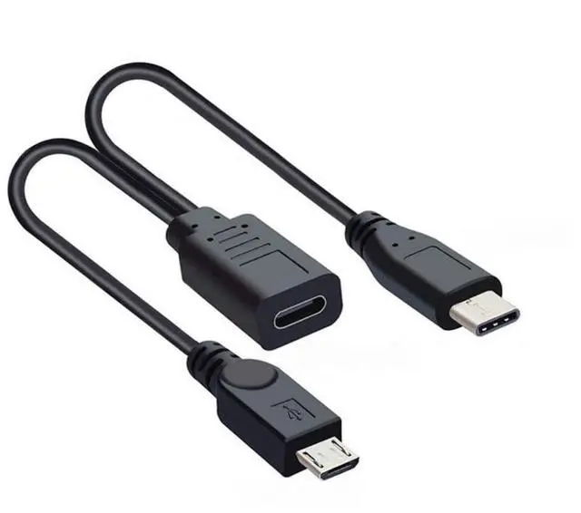 Main image of USB C Splitter Multi Charging Cable,USB C 1 to 2 USB C/Micro USB Charge Extension Cable Supports Charging Two Devices at The Same Time 0.98FT/0.3M