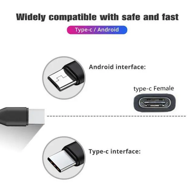 Alt view image 5 of 7 - USB C Splitter Multi Charging Cable,USB C 1 to 2 USB C/Micro USB Charge Extension Cable Supports Charging Two Devices at The Same Time 0.98FT/0.3M