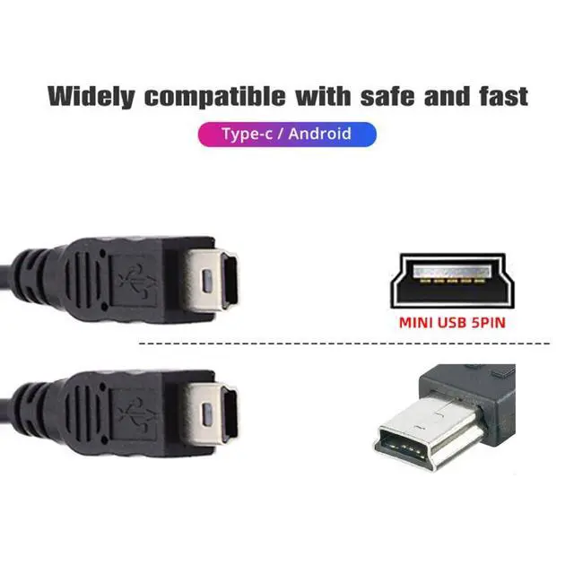 Alt view image 2 of 5 - Mini USB Splitter Multi Charging Cable,Mini USB 1 Female to 2 Male Charge Extension Cable Supports Charging Two Devices at The Same Time 0.98FT/0.3M