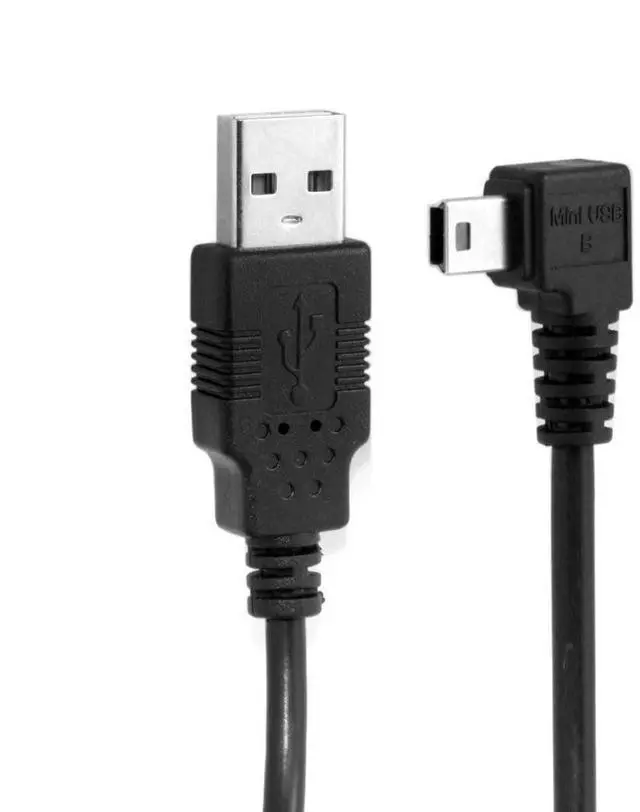 Main image of Mini USB Cable USB 2.0 Male to Mini USB 5 Pin Male 90 Degree Left Angled Charging Data Transfer Extension Cable 3.0M
