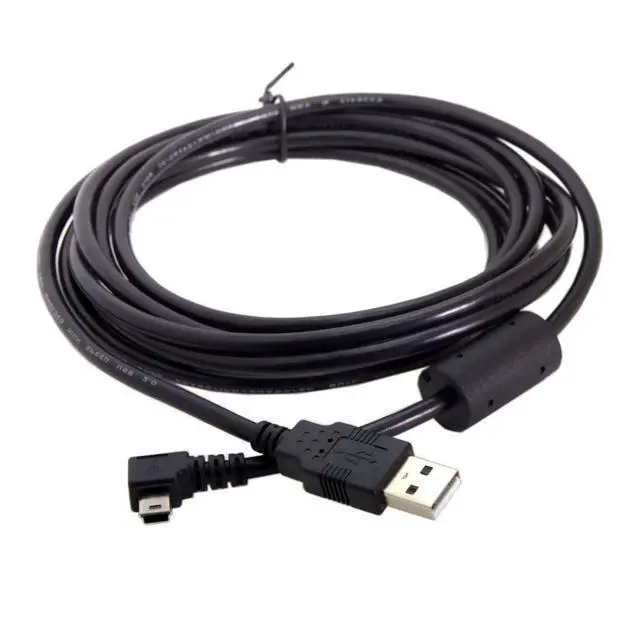 Alt view image 4 of 7 - Mini USB Cable USB 2.0 Male to Mini USB 5 Pin Male 90 Degree Left Angled Charging Data Transfer Extension Cable 3.0M