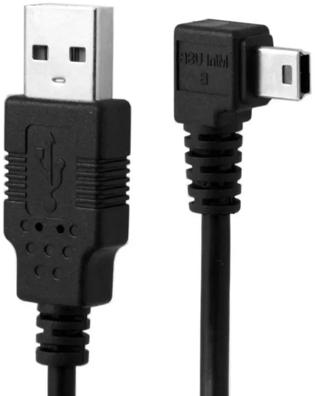 Main image of Mini USB Cable USB 2.0 Male to Mini USB 5 Pin Male 90 Degree Right Angled Charging Data Transfer Extension Cable 3.0M