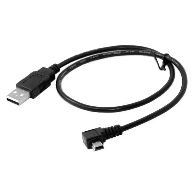Alt view image 7 of 7 - Mini USB Cable USB 2.0 Male to Mini USB 5 Pin Male 90 Degree Right Angled Charging Data Transfer Extension Cable Black 0.5M
