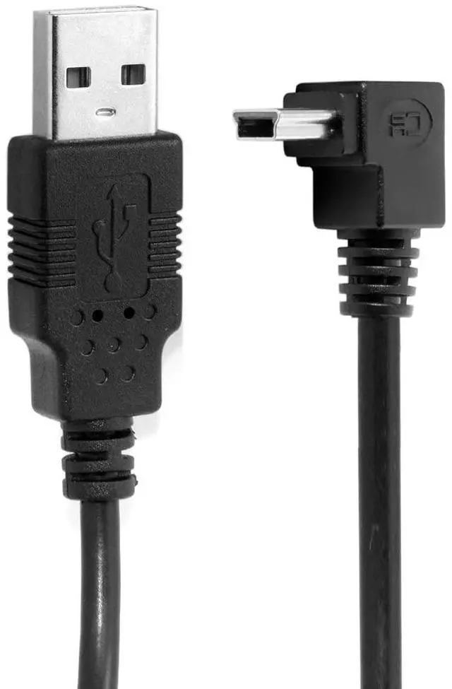 Main image of Mini USB Cable USB 2.0 Male to Mini USB 5 Pin Male 90 Degree Down Angled Charging Data Transfer Extension Cable 0.5M