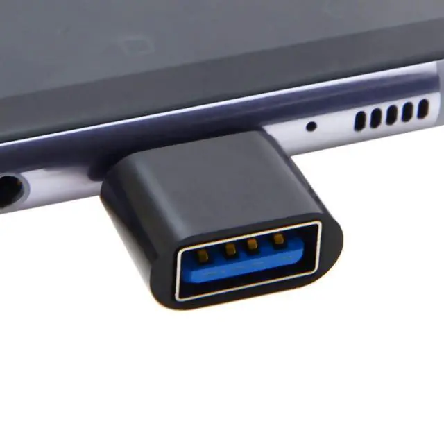 Alt view image 5 of 7 - 5 Pack USB to USB C OTG Adapter USB C Male to USB 2.0 Female Converter Adapter Black