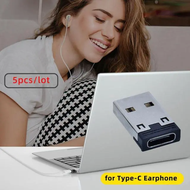 Alt view image 5 of 7 - 5 Pack USB to USB C Adapter USB C Female to USB 2.0 Male Charger Converter Adapter