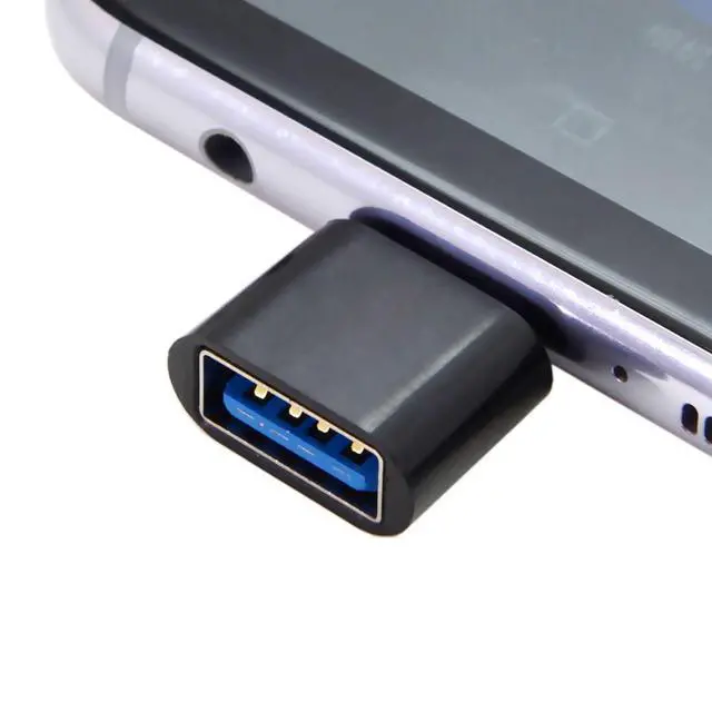 Alt view image 6 of 7 - 5 Pack USB to USB C OTG Adapter USB C Male to USB 2.0 Female Converter Adapter White