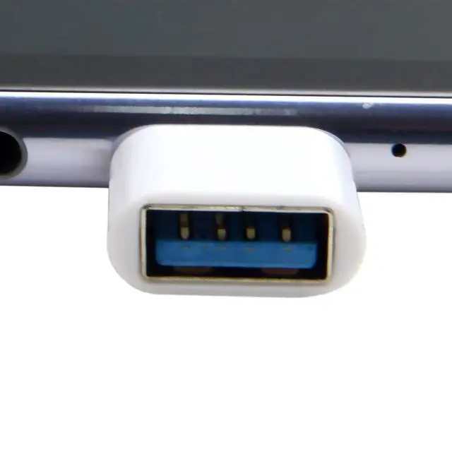 Alt view image 5 of 7 - 5 Pack USB to USB C OTG Adapter USB C Male to USB 2.0 Female Converter Adapter White