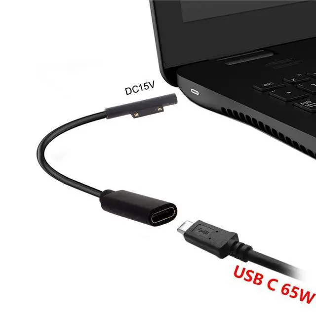 Alt view image 4 of 7 - CY USB C to DC 15V Surface Pro3 Pro4 Pro5 Pro6 Book Pro PD 65W Charge Cable