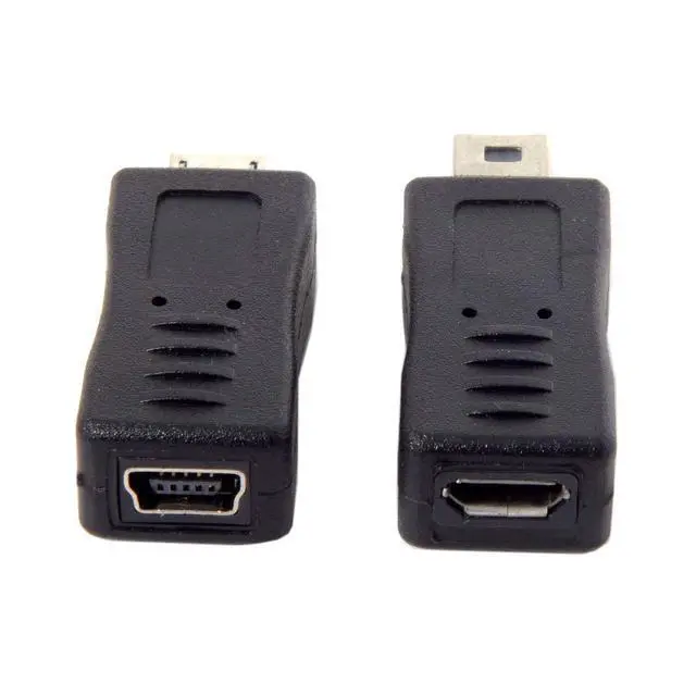 Alt view image 5 of 7 - 2 Pack Mini USB Male/Female to Micro USB Male/Female Extension Connector Adapter