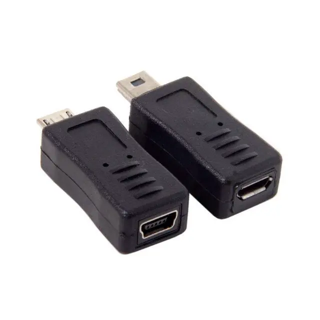 Alt view image 6 of 7 - 2 Pack Mini USB Male/Female to Micro USB Male/Female Extension Connector Adapter