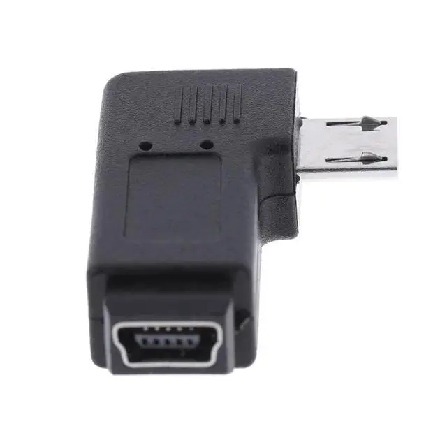 Alt view image 6 of 7 - 2 Pack Mini USB Female to Micro USB Male 90 Degree Left/Right Angled Data Sync Power Connector Adapter