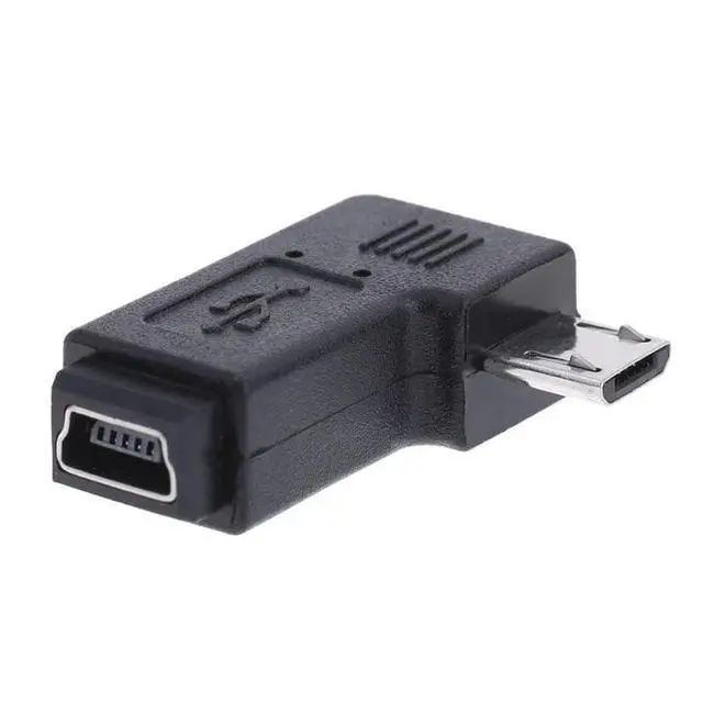 Alt view image 7 of 7 - 2 Pack Mini USB Female to Micro USB Male 90 Degree Left/Right Angled Data Sync Power Connector Adapter