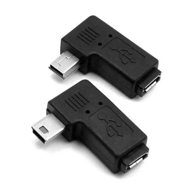 Alt view image 6 of 7 - 2 Pack Mini USB 5Pin Male to Micro USB Female 90 Degree Left & Right Angled Data Sync Power Adapter