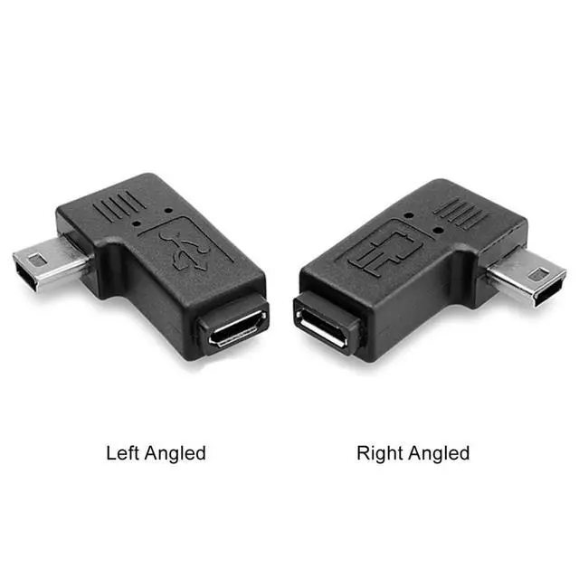 Alt view image 7 of 7 - 2 Pack Mini USB 5Pin Male to Micro USB Female 90 Degree Left & Right Angled Data Sync Power Adapter