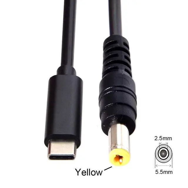 Alt view image 4 of 7 - DC 5.5x2.5mm to Type C USB-C Input Cable for Laptop Notebook (5.5x2.5mm to USB-c)