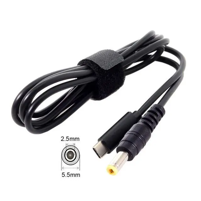Alt view image 5 of 6 - USB C to DC 5.5x2.5MM PD65W Fast Charging Power Cable for Laptop 5.91FT/1.8M
