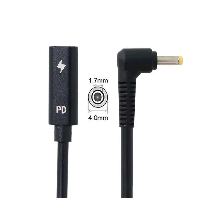 Alt view image 7 of 7 - USB C to DC 20V 4.0x1.7mm PD 65W Charge Cable for Laptop