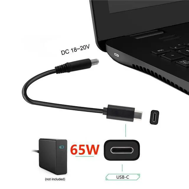 Alt view image 3 of 7 - USB C to DC 20V 4.5x3.0mm PD 65W Charge Cable with PD Emulator Trigger for HP Laptop