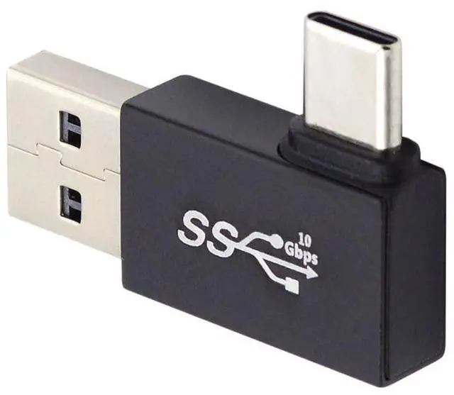 Main image of USB 3.0/3.1 Connector USB C to USB 3.0 Data 10Gbps Charge Adapter 90 Degree Left Angled
