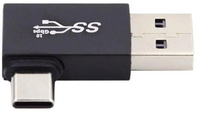 Alt view image 6 of 6 - USB 3.0/3.1 Connector USB C to USB 3.0 Data 10Gbps Charge Adapter 90 Degree Left Angled